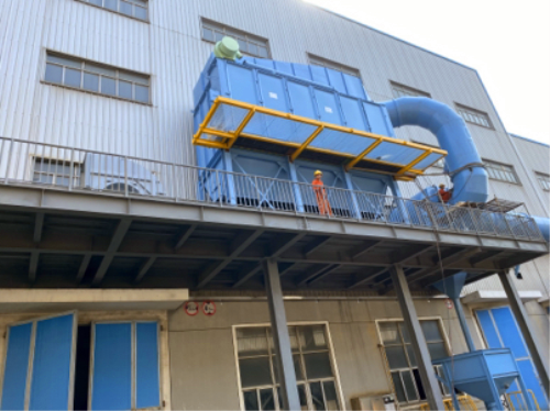 “疫”往无前-------铸造工厂浇筑冷却废气治理项目安装调试最后阶段